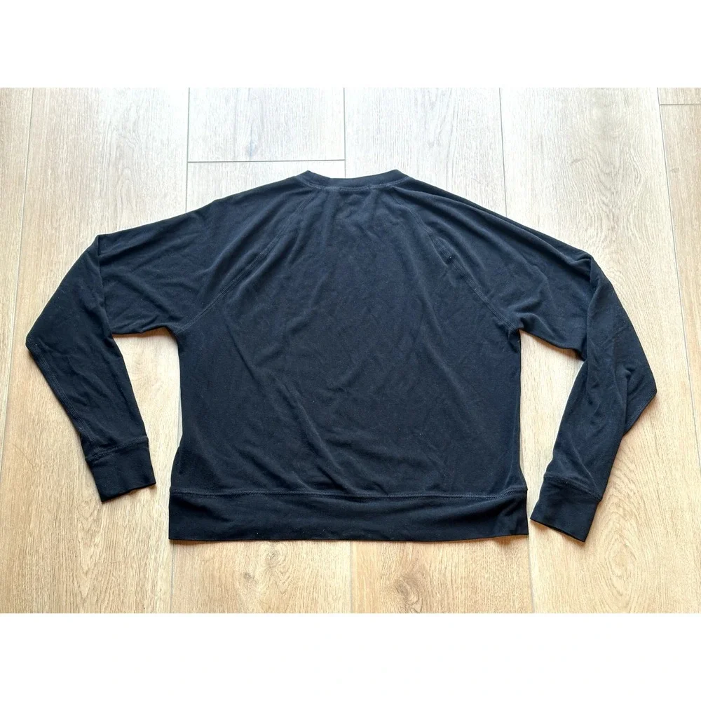 James Perse Super Soft Touch Sueded Pullover Black Size 0 - WMSS3297